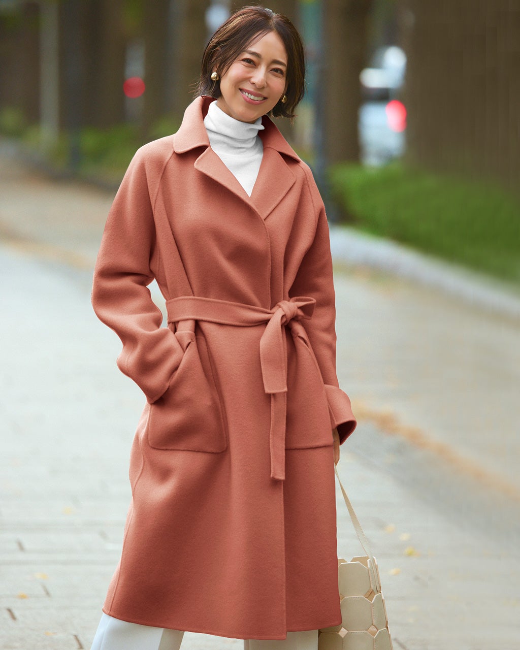 カシミヤ混ウールリバー／チェスターコート/DoCLASSE