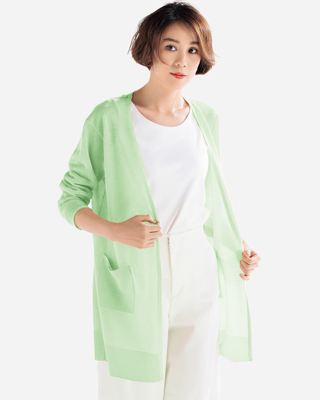 スパークリングニット・ボタンレスカーディガン/DoCLASSE