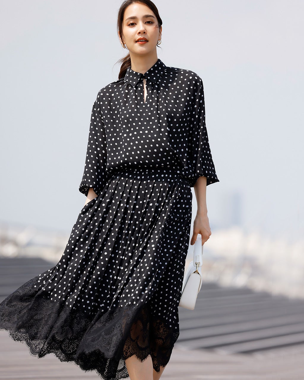 ポルカドット・ジョーゼットセットアップ/DoCLASSE