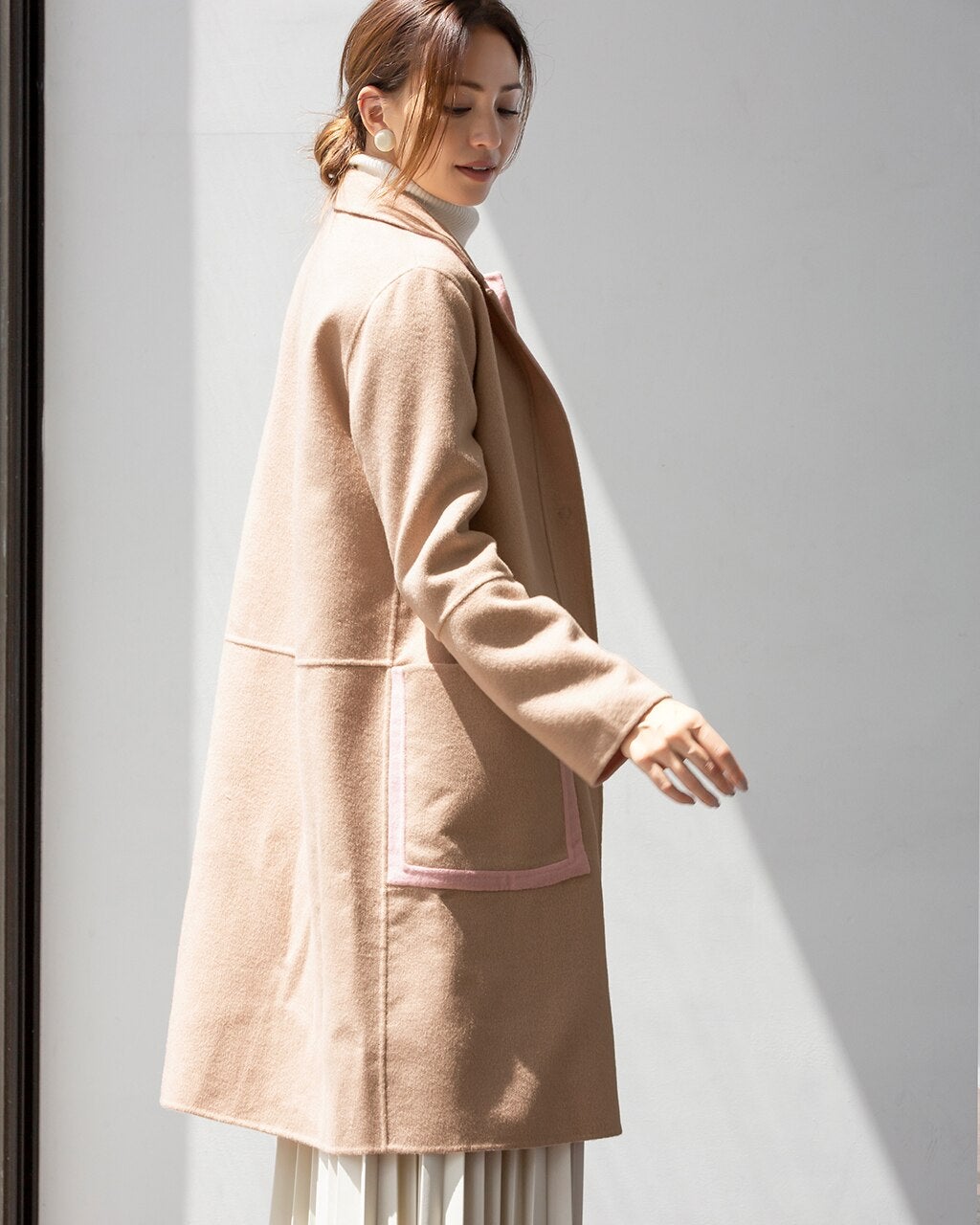 ダブルフェイス・ミニステンカラーコート/DoCLASSE