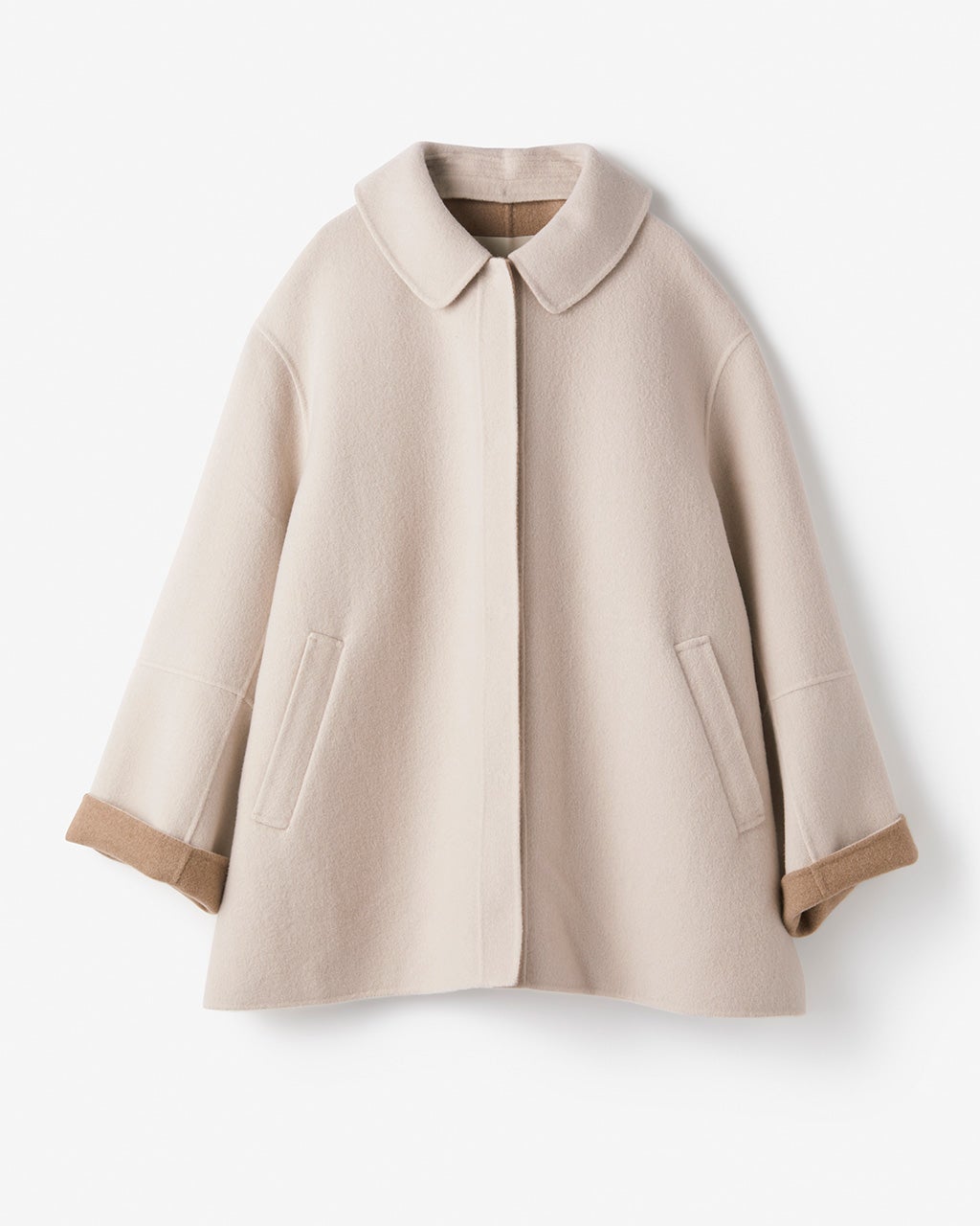 カシミヤ混ウールリバー・2WAYショートコート/DoCLASSE