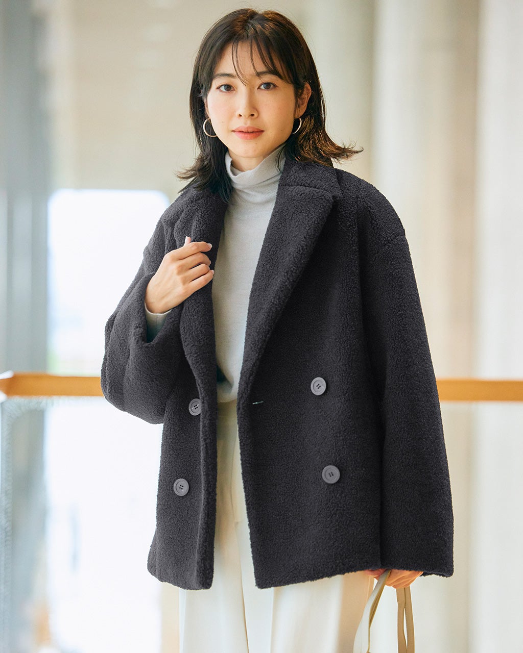 ライトボア・ショートPコート/DoCLASSE