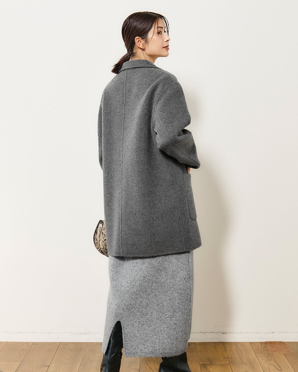 ピュアウールリバー・ジャケットコート/DoCLASSE