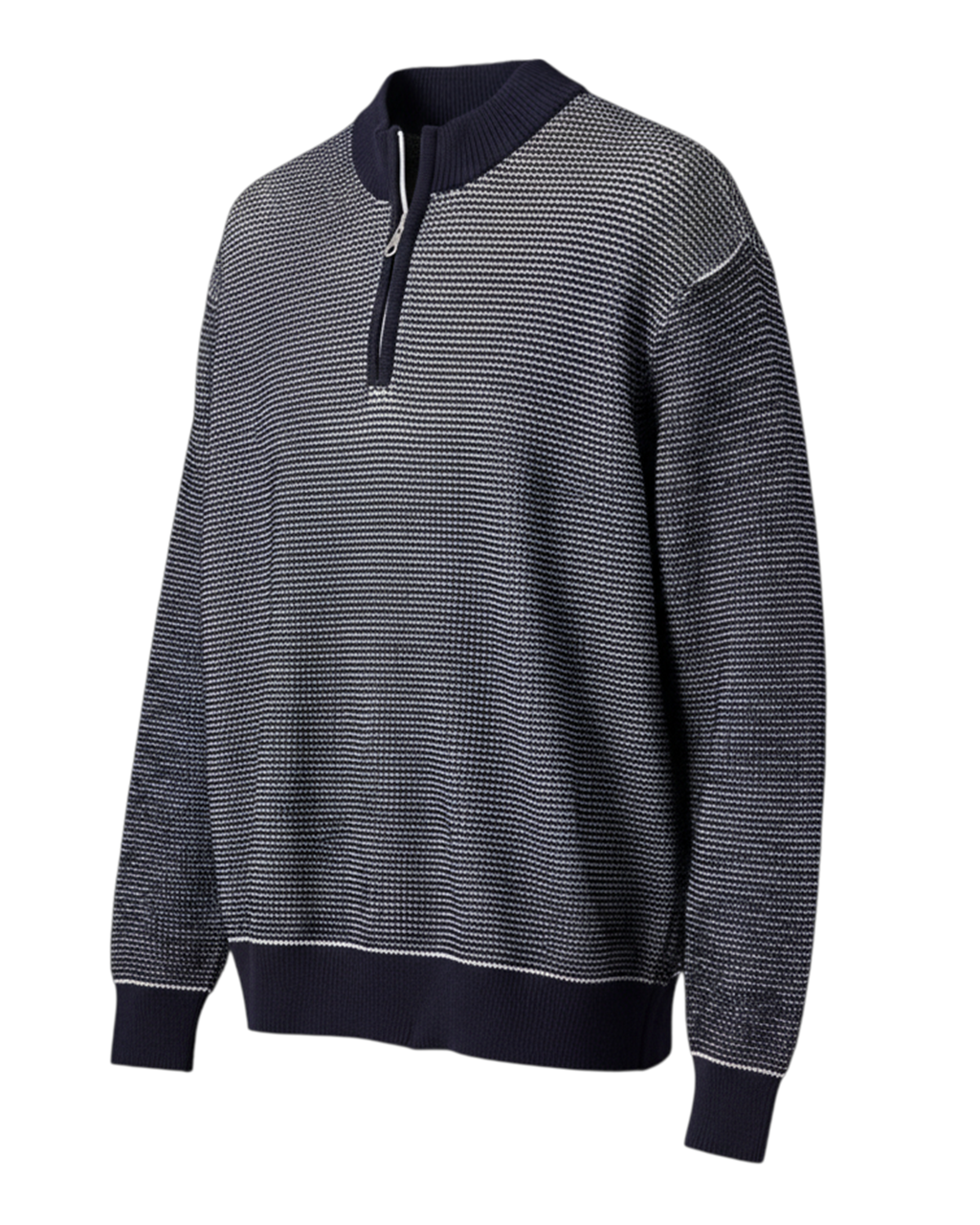 テクスチャー編みニット・ハーフジップ/DoCLASSE