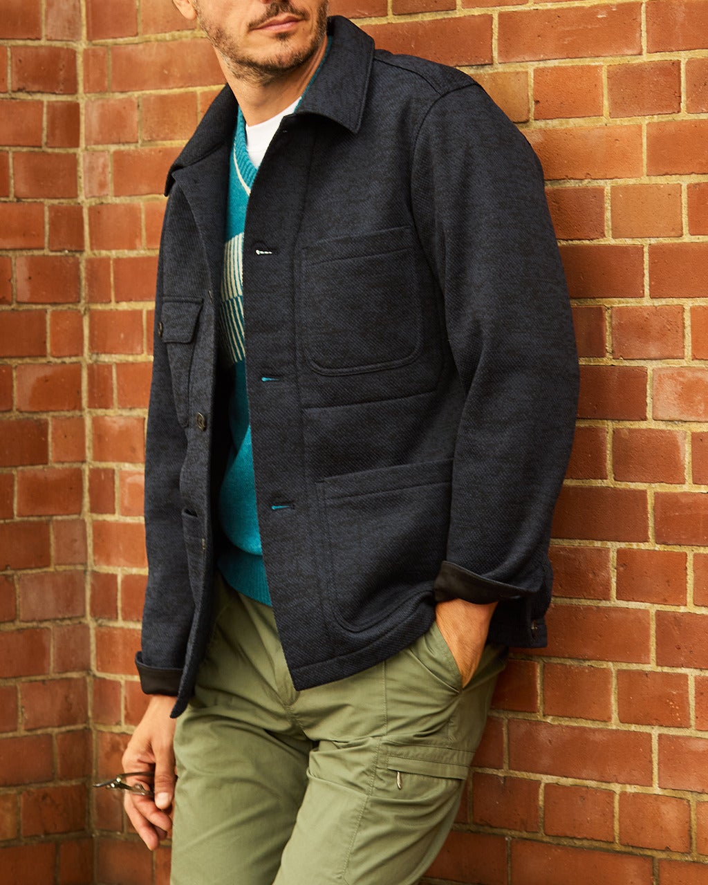 裏起毛フリース・ツイード調カバーオール/DoCLASSE