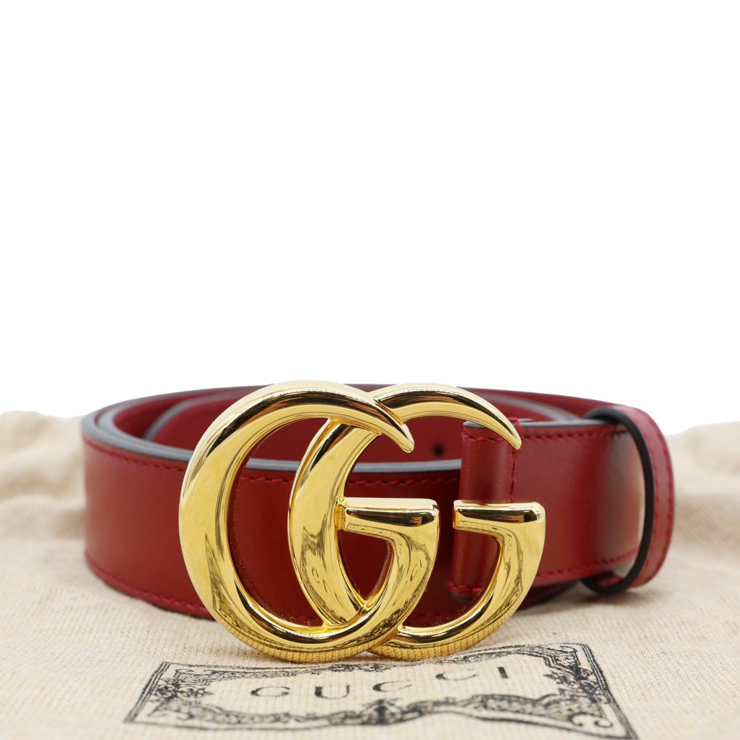 Gucci Double G Buckle Marmont Red Leather Belt