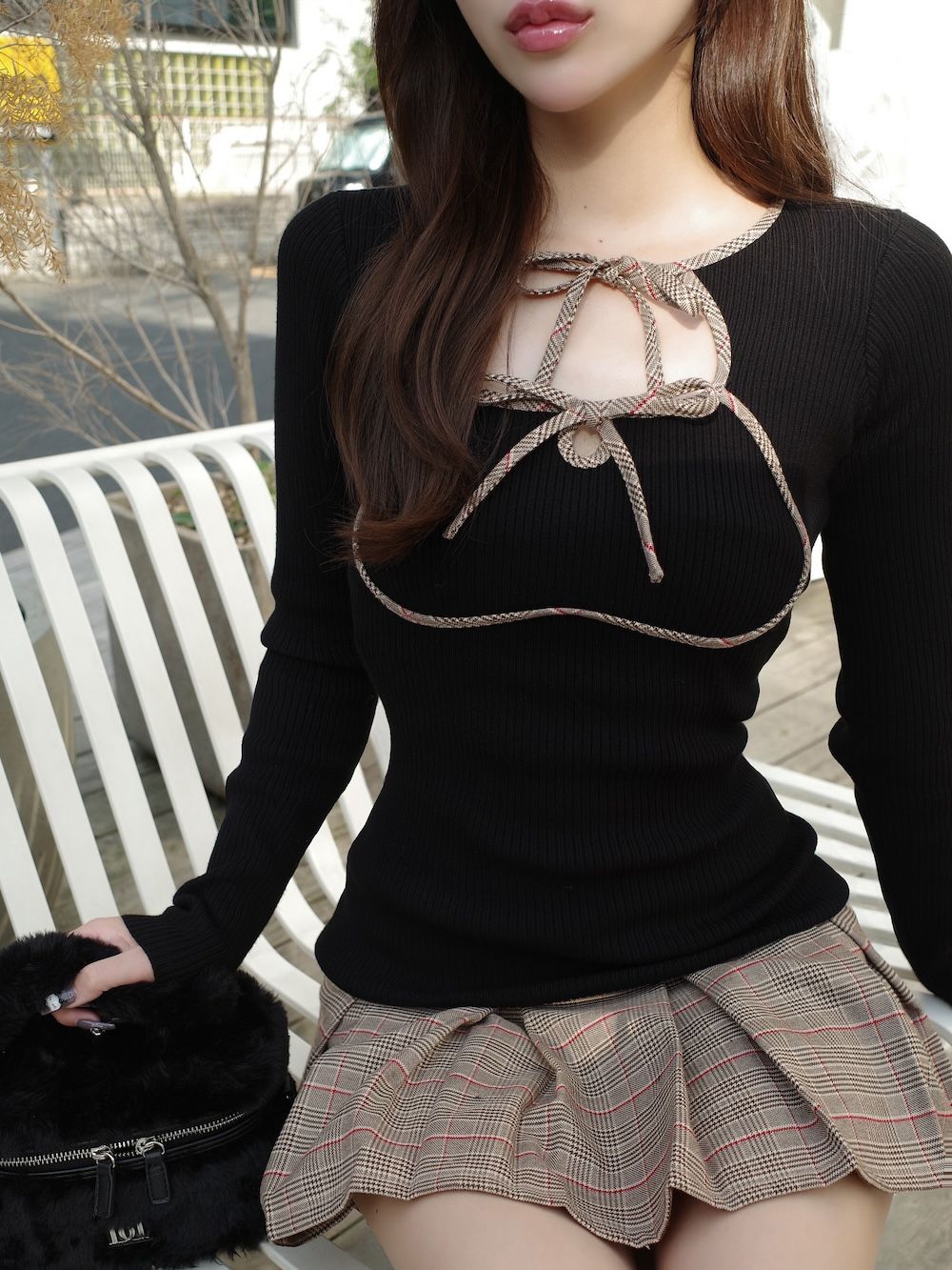 ポイントチェックニットミニワンピース – Darich (ダーリッチ)