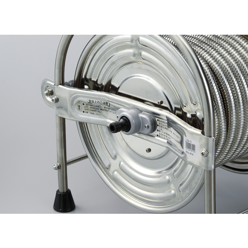 大口径型オールステンレス蛇腹ホースリール 15m SSA15J ハタヤ ホース