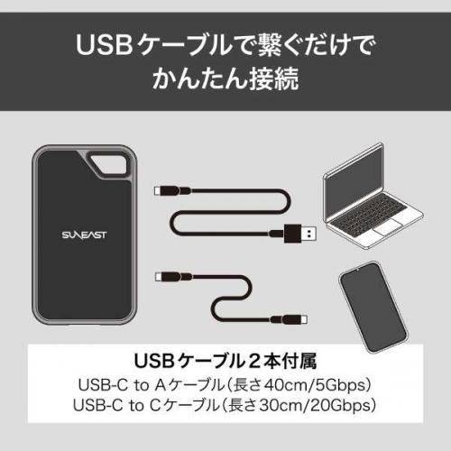 デンキチWeb / SUNEAST サンイースト 外付けSSD ポータブル 2TB USB