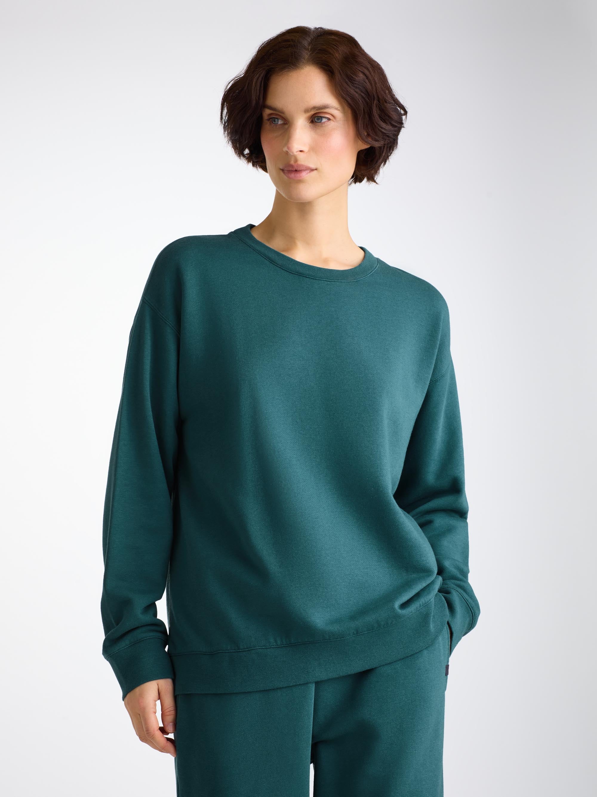 Women's Sweatshirt Quinn Cotton Modal Pine Green