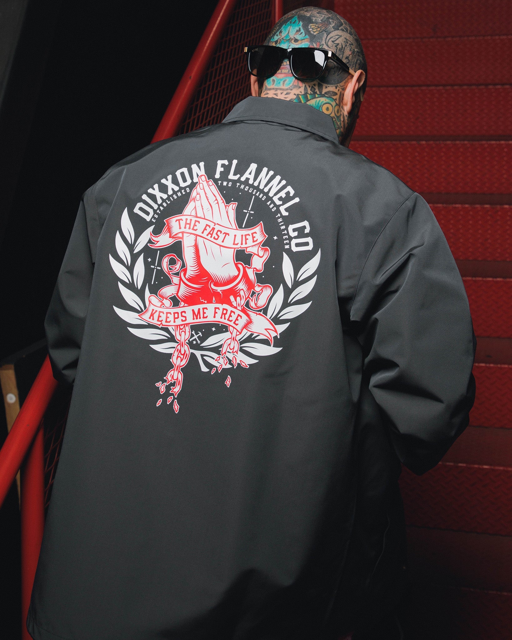 Red & White Otto Coaches Jacket - Gray | Dixxon: Shop Now