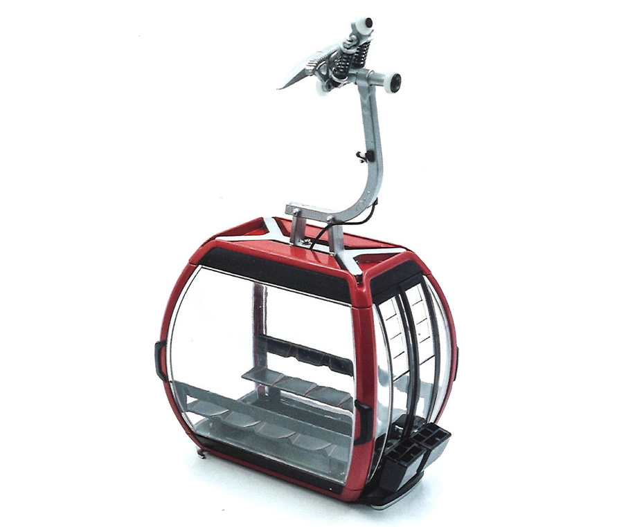 Télécabine oméga V 10 rouge pour téléphérique miniature