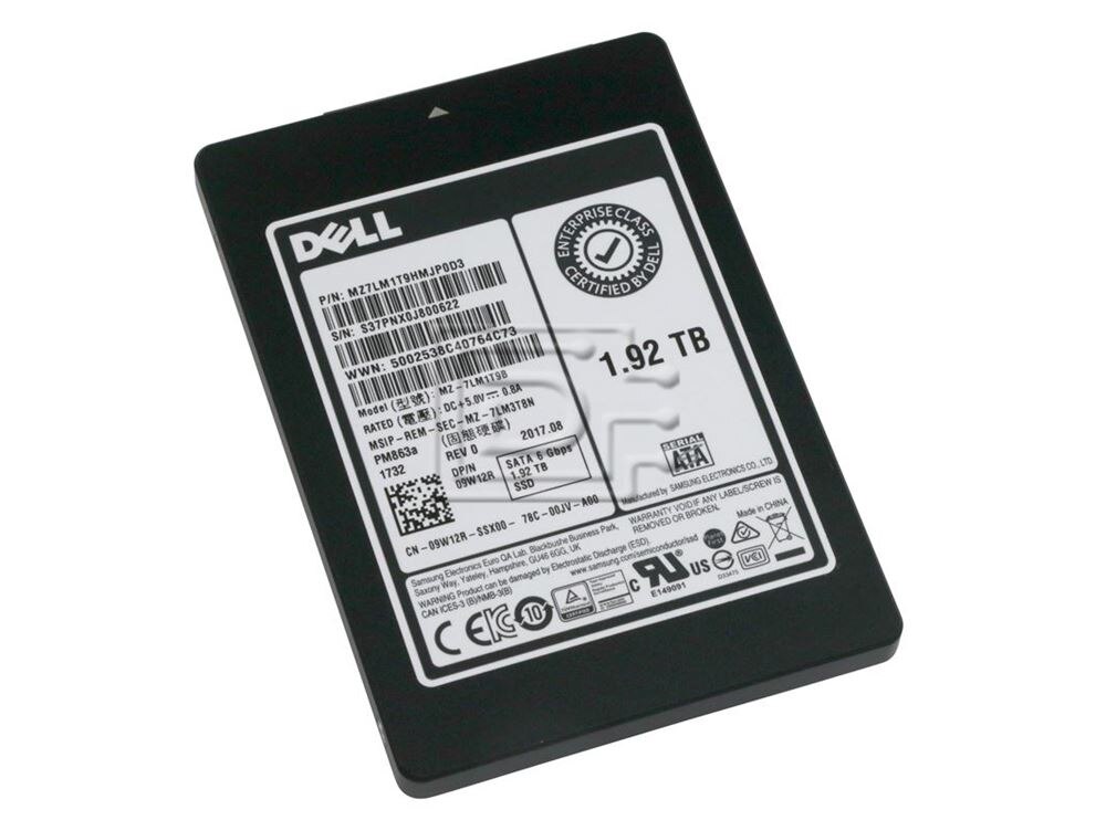 Dell 9W12R / Samsung PM863a MZ7LM1T9HMJP0D3 2.5in SFF 1.92TB SSD