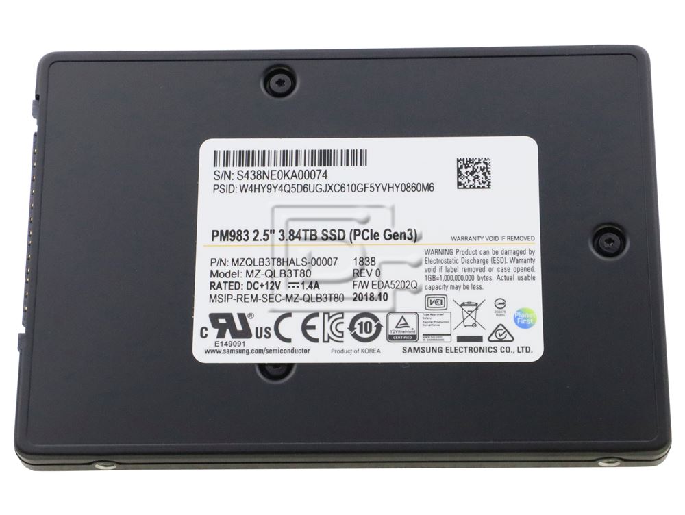 Samsung PM983 MZ-QLB3T80 / MZQLB3T8HALS / MZQLB3T8HALS-00007 3.84