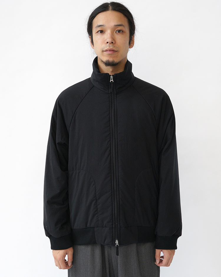 MAT AIRLY NYLON WOOL PADDED STAND JACKET / BLACK | ATON (MEN