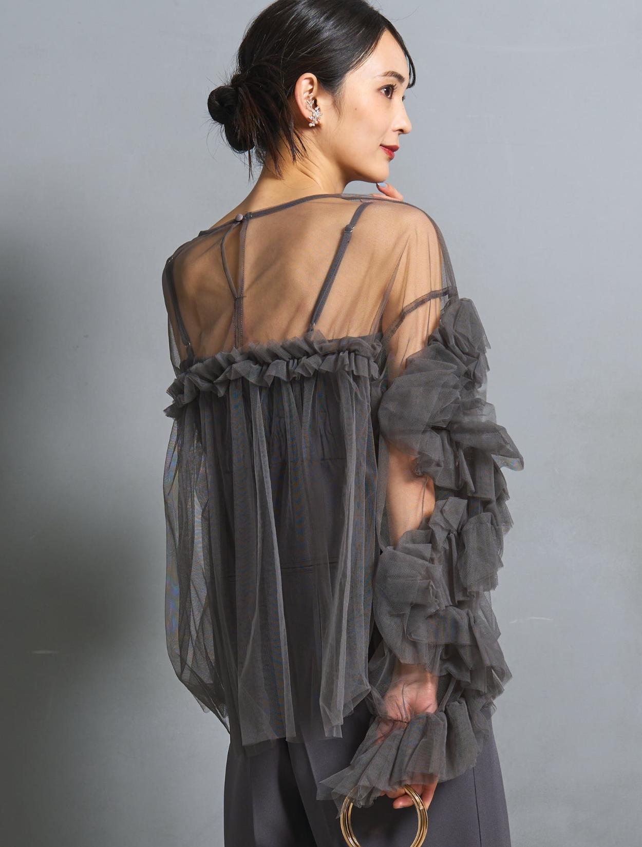 S/M/L】キャミソールオールインワンドレス（Cグレー）ブラウスセット