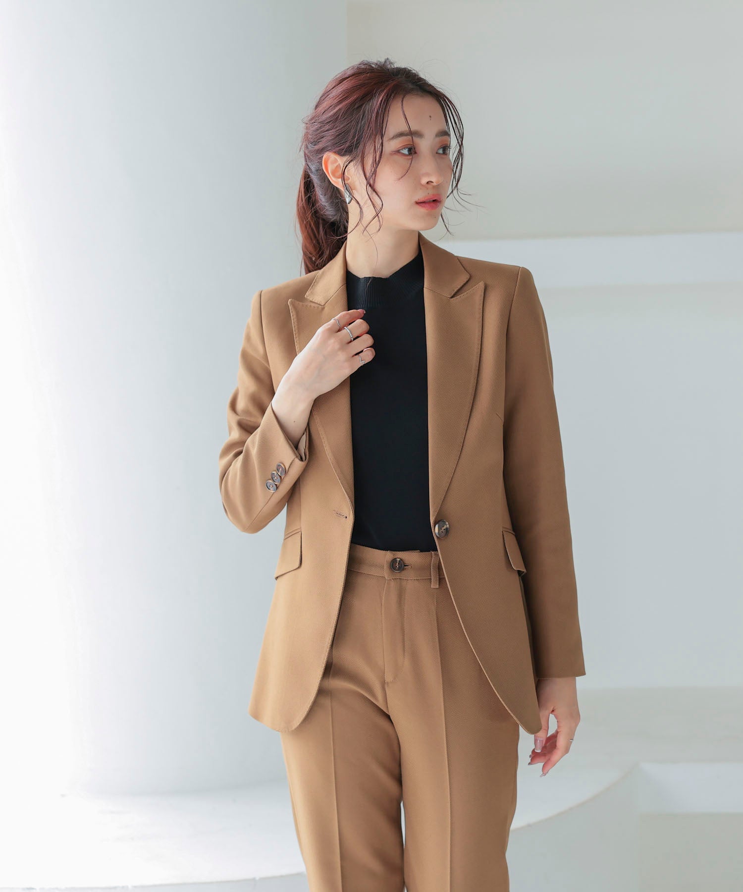 スーツ上下セット 2点セット ジャケット パンツds3211 ブラウン