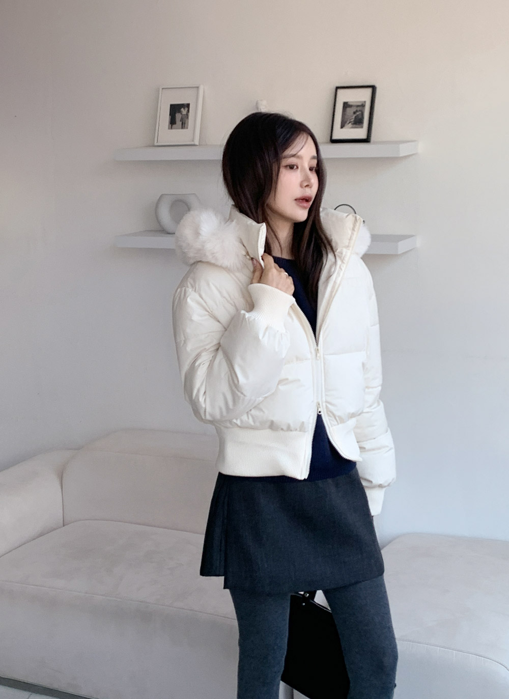 ウェルロンフードダブルジップダウンジャケットファーセット