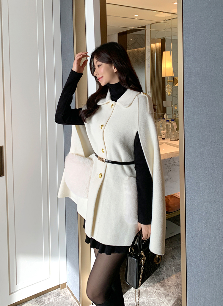 エコファーベルト付ケープコート | レディースファッション通販 - DHOLIC