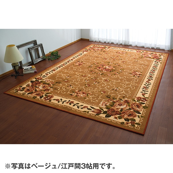 はっ水加工カーペット(正方形200×200cm ベージュ): 家具・インテリア