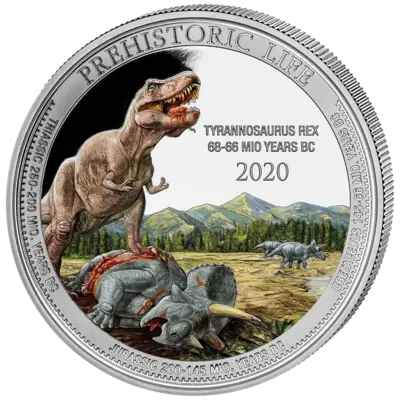 Buy 1 oz Silver Coin - Prehistoric Life - T-Rex - Color - 2020
