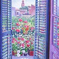 パステル画「くつろぎの時間」フランシスコ・ボッシュ 原画 希少