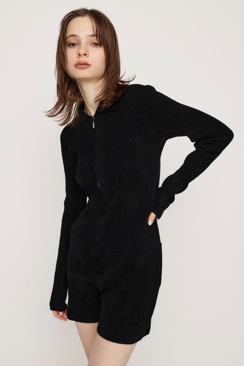SLY | FRONT ZIP MOLE YARN ロンパース (オールインワン ) |SHEL'TTER