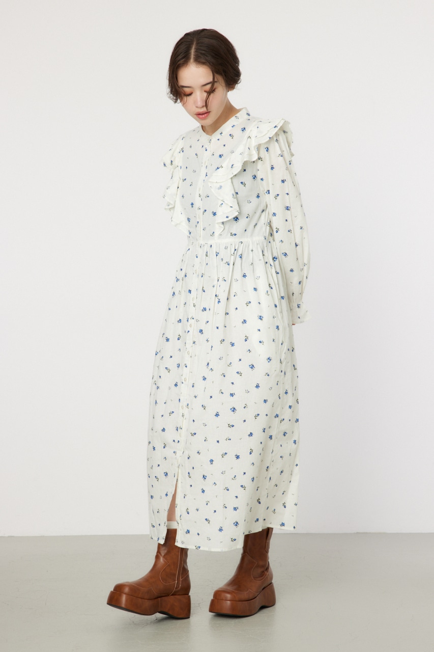 定価14万】フォクシー ミュゲ シルクウールワンピース ドレス 38