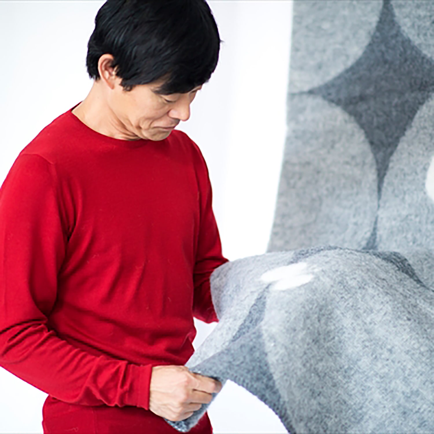 KLIPPAN/クリッパン ウール ハーフブランケット PERHONEN グレー