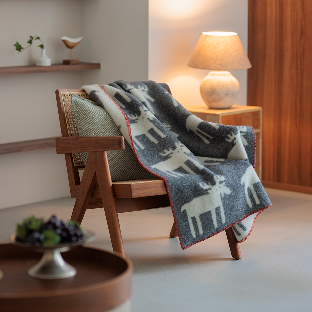 KLIPPAN/クリッパン ウール ハーフブランケット ベングトのムース