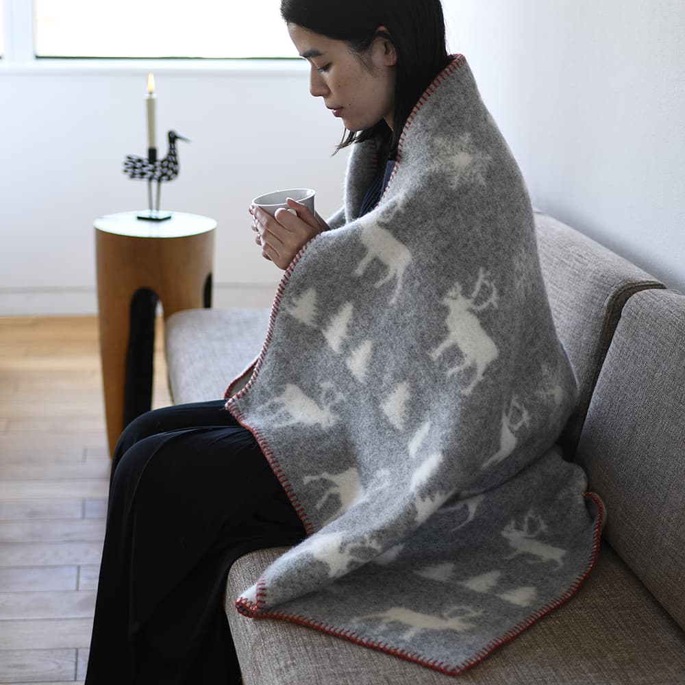 KLIPPAN/クリッパン ウールハーフブランケット ワイルダネス グレー