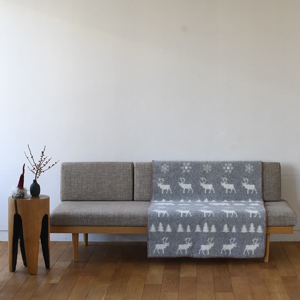 KLIPPAN/クリッパン ウールハーフブランケット ワイルダネス グレー