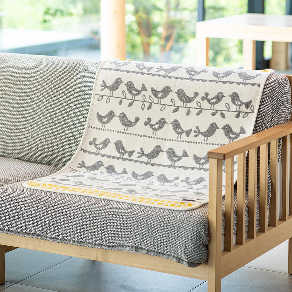 KLIPPAN/クリッパン シュニールコットン ミニブランケット バーズ