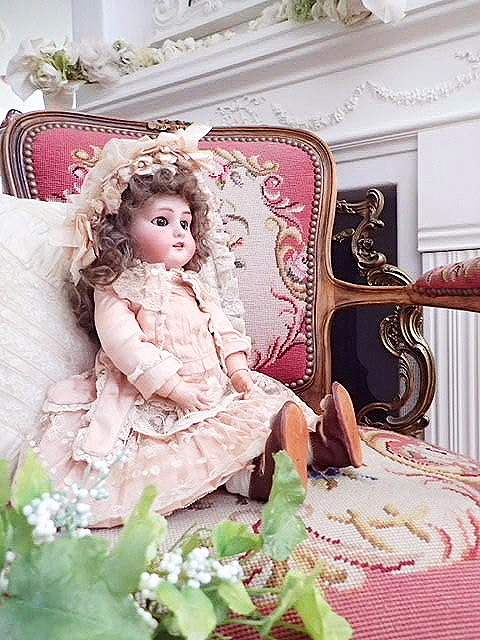 TETEジュモー ブルジョアお嬢様のビスクドール - 薔薇と天使のアンティーク