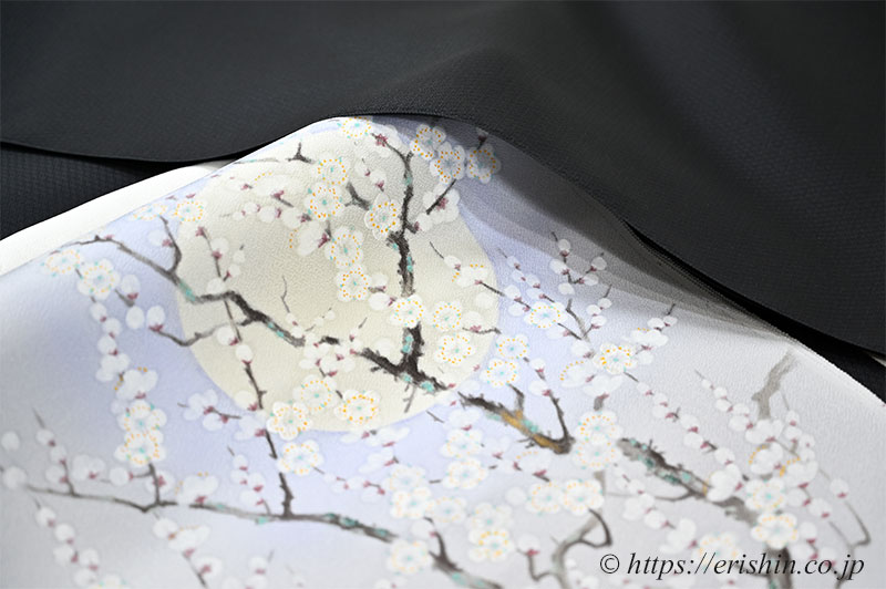 オリジナル染名古屋帯（伊藤若冲 梅花晧月図/相思鼠色） 『着物・呉服