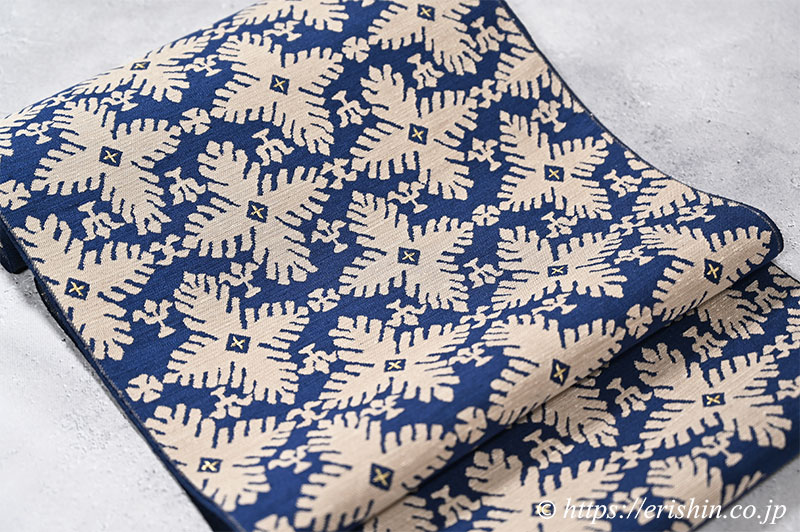 勝山健史 九寸織名古屋帯（イタリア十字文） 『着物・呉服えり新』