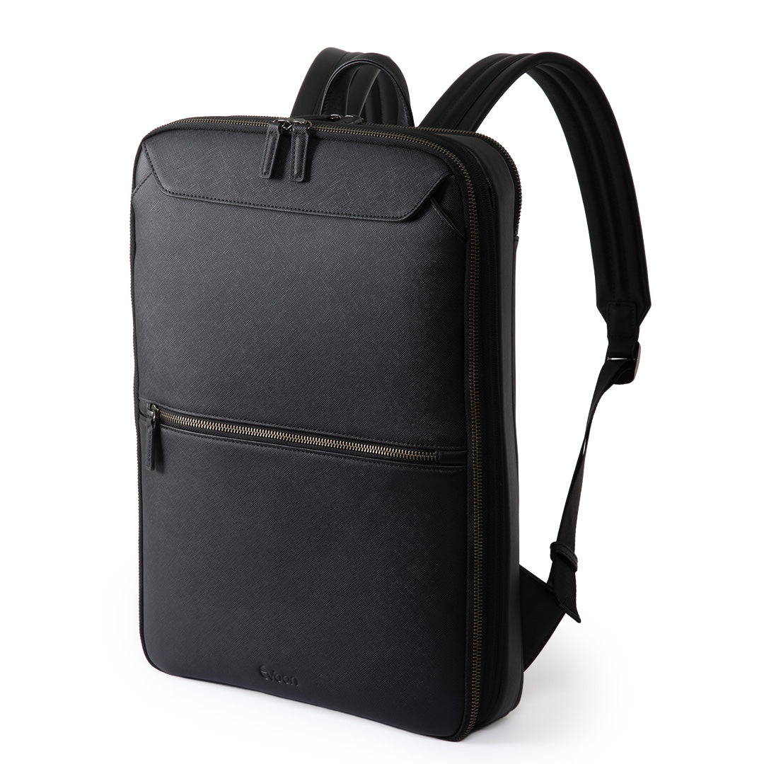 Evoon マルチビジネスリュックレザーSlim・容量11L～拡張時19L【3営業