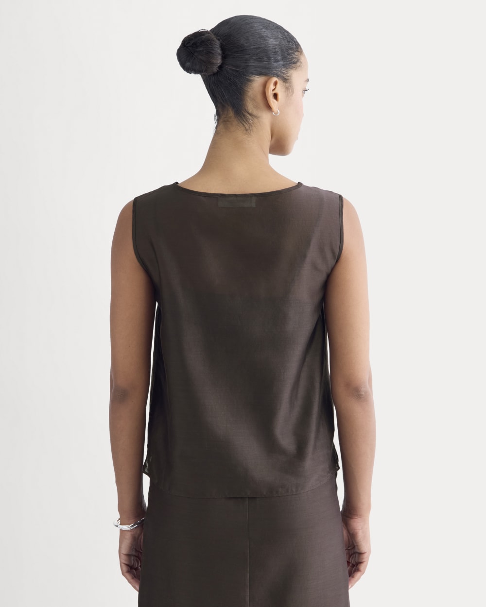 Sleeveless Top in Cotton-Silk Organza | Dark Chocolate – Everlane