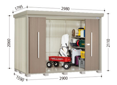 タクボ物置ND-2915(背面棚タイプ/側面棚タイプ) - エクステリア商品