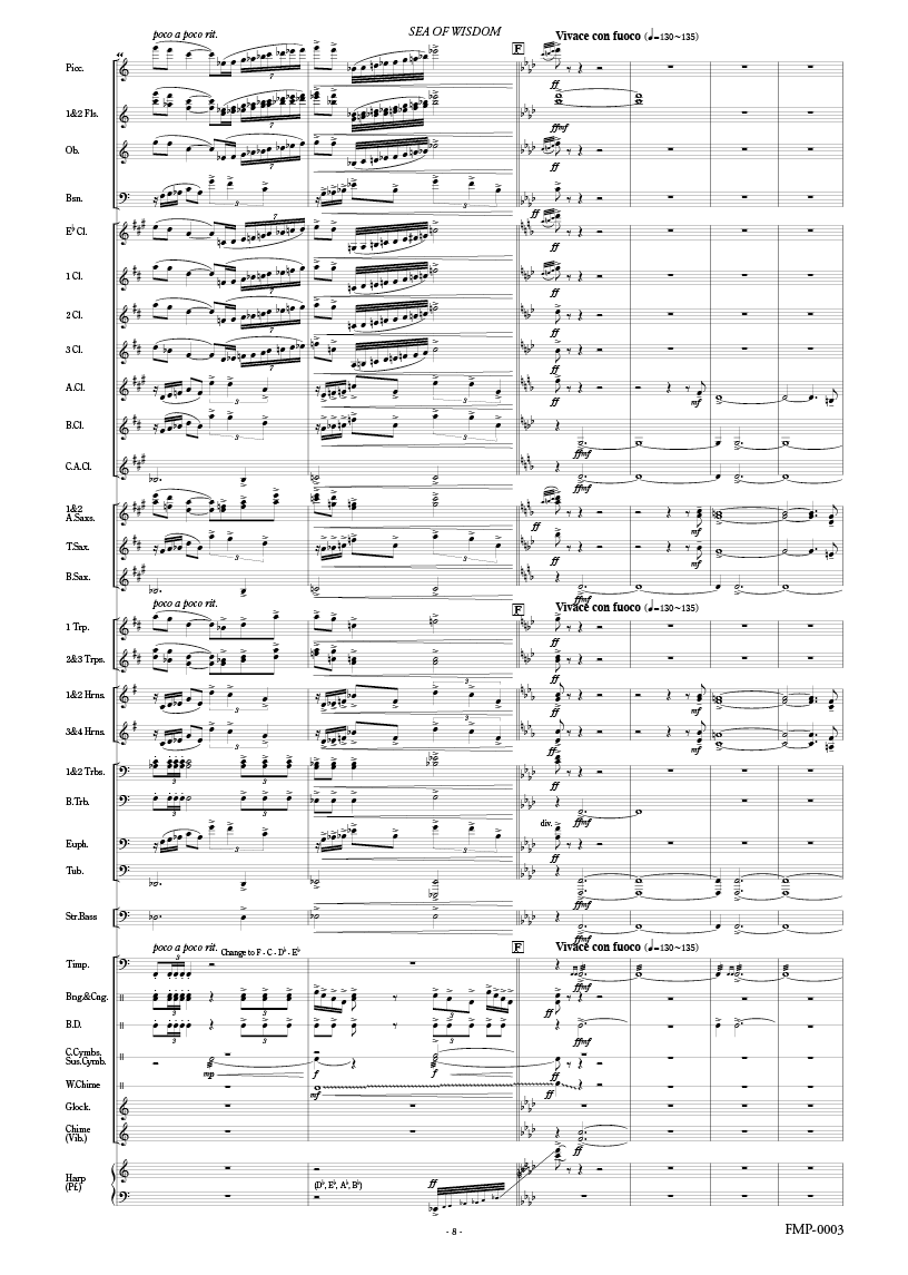 シー・オブ・ウィズダム 知恵を持つ海：清水大輔 [吹奏楽スコア