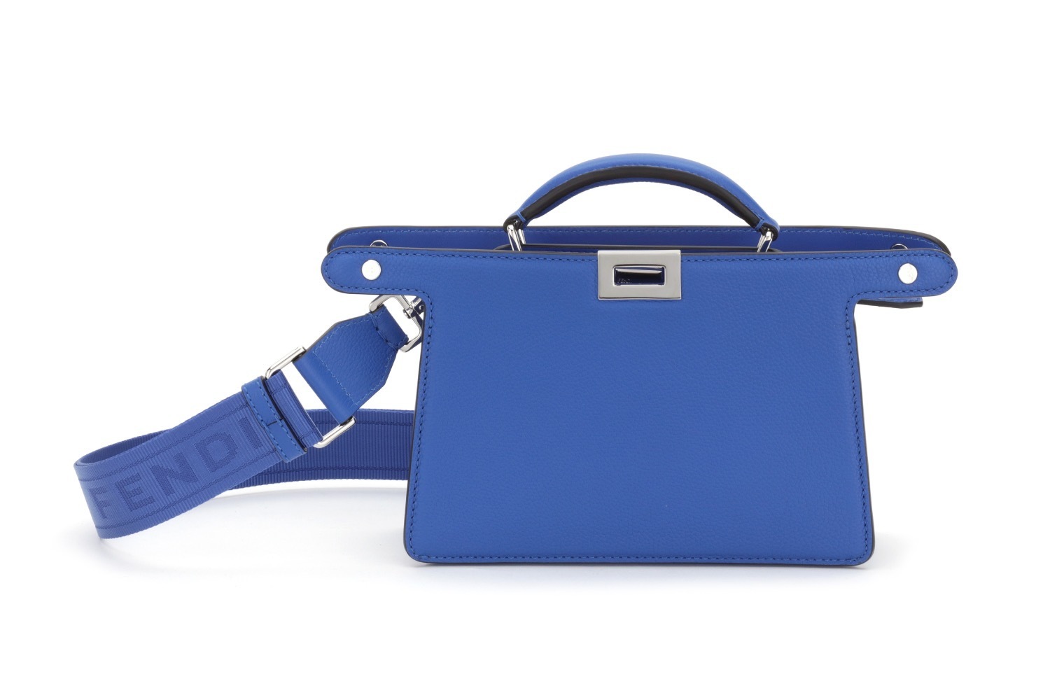 フェンディ「ピーカブー アイシーユー」メンズミニバッグ、ブルー