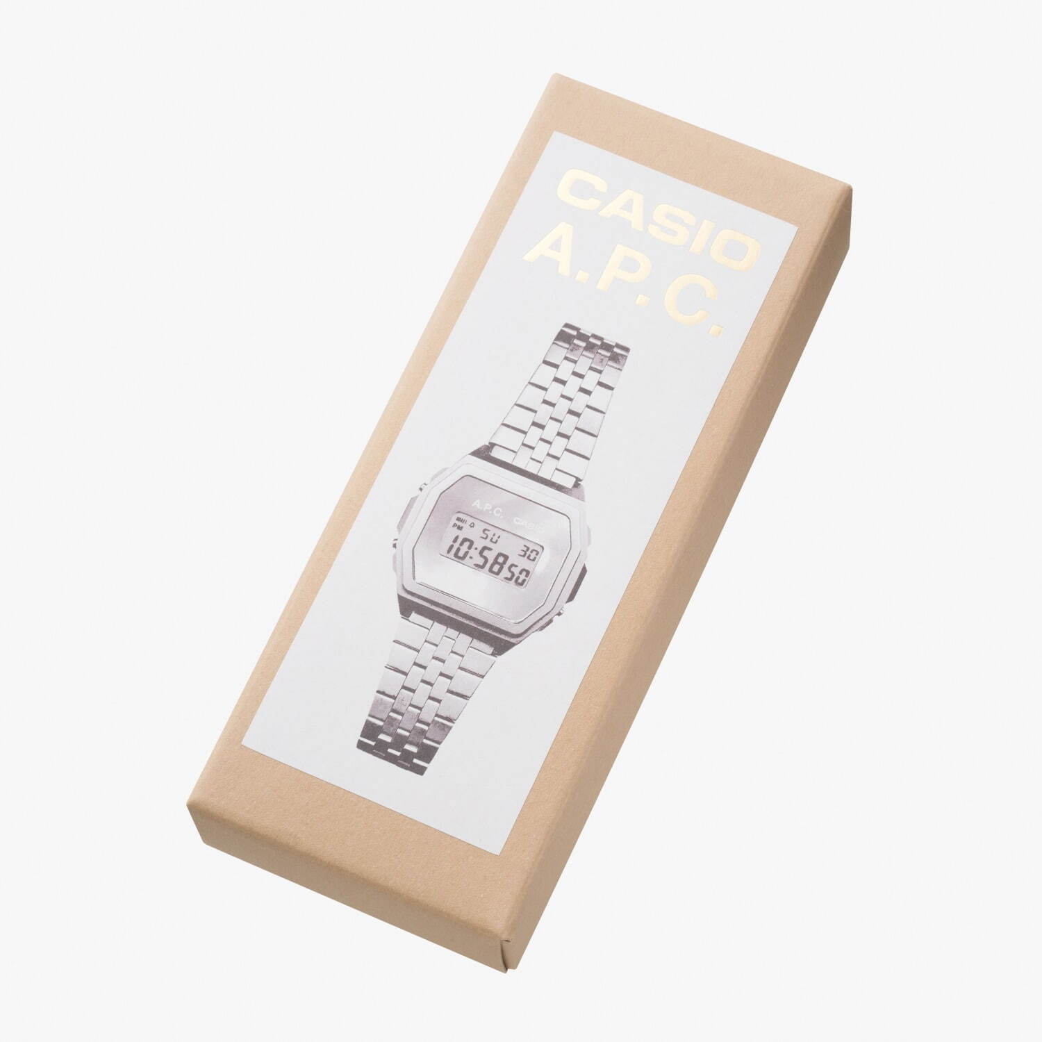 A.P.C.と「カシオ クラシック」レトロウォッチ、マットな”ゴールド