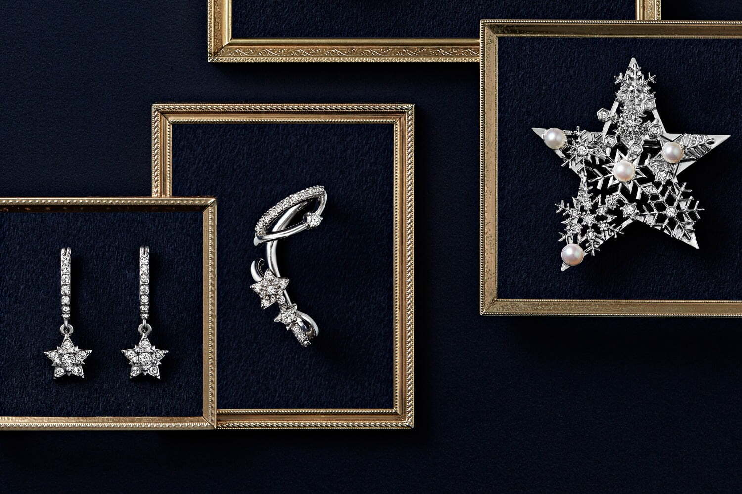 ヴァンドームブティック24年クリスマス、淡水パール輝く“雪の結晶