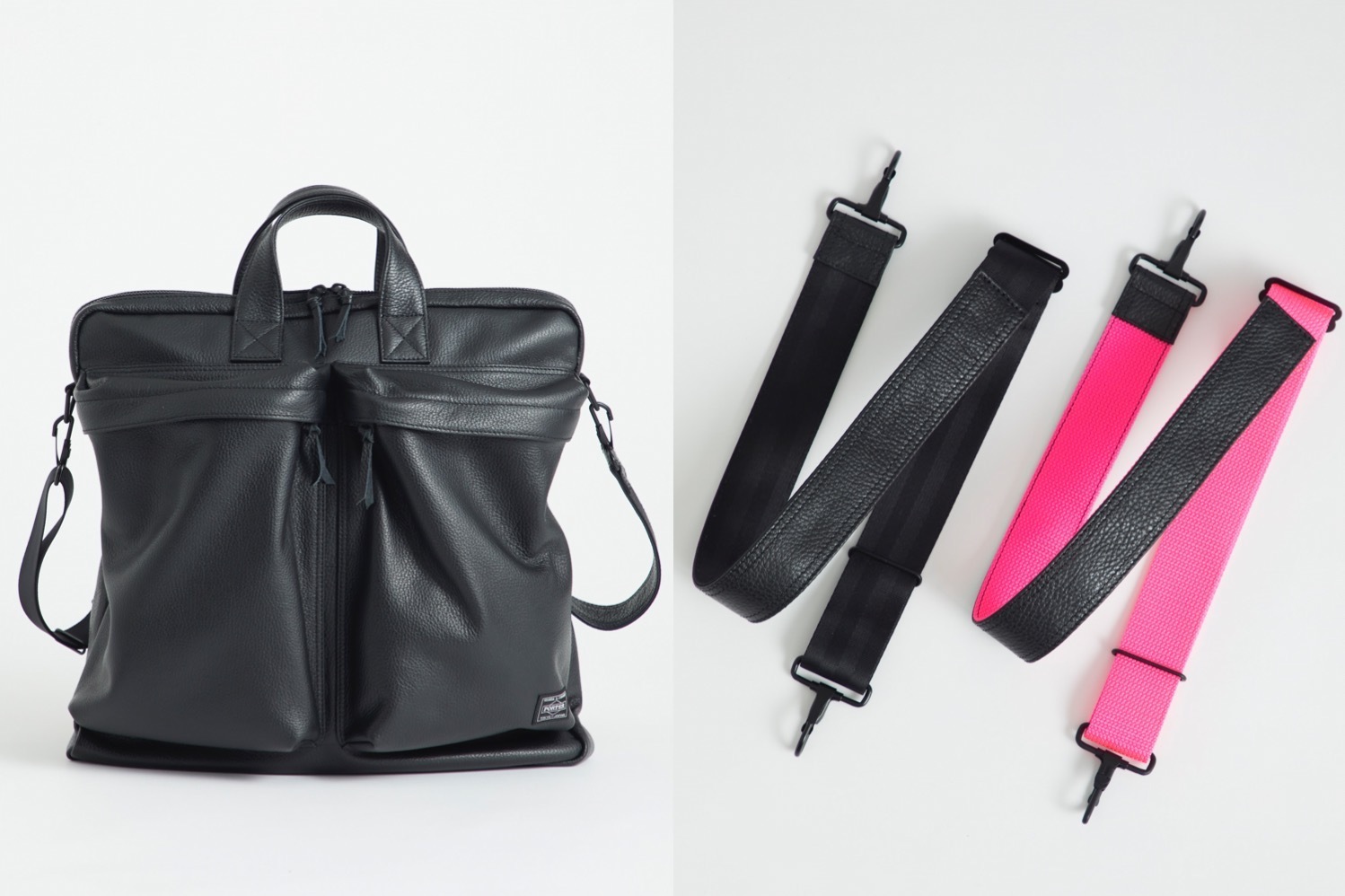 ポーターのヘルメットバッグがシボ革仕様に、ディストリクト