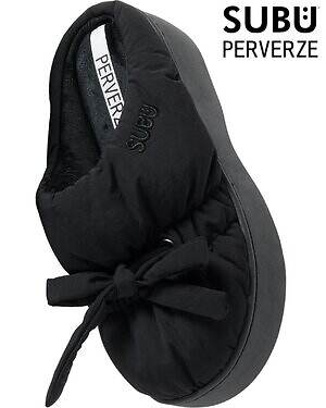 パーバーズ×スブの冬サンダル、ふっくらリボン＆“切りっぱなし”小花柄