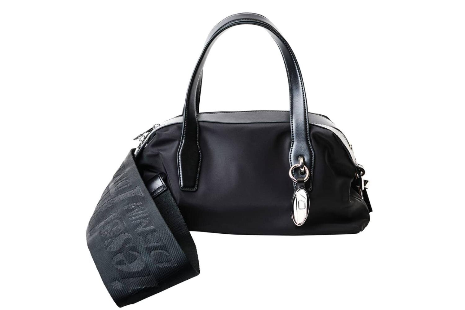 ディーゼル“ロゴ入り”幅広ストラップのハンドバッグ、ヴィンテージ風