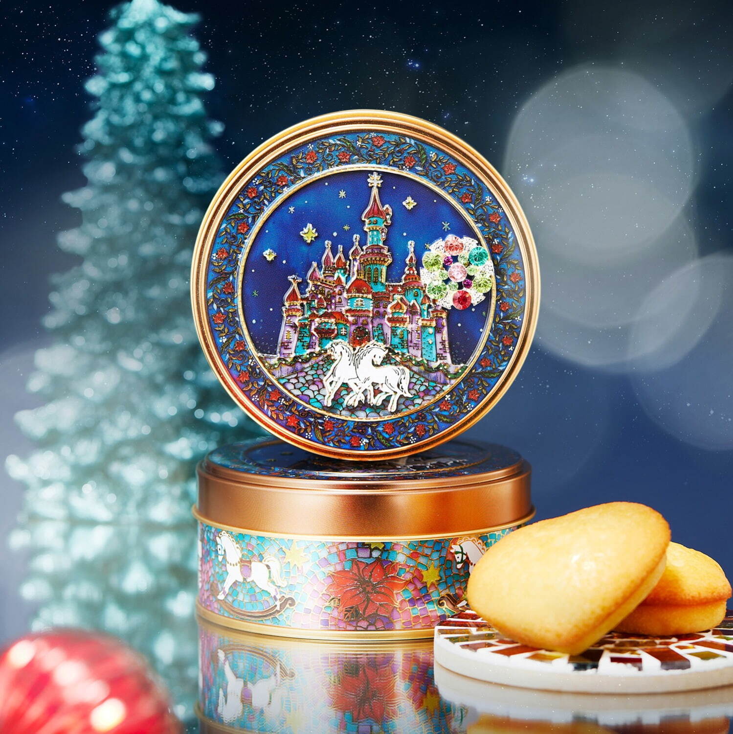 聖夜のときめき”閉じ込めた「お城缶」宝石マグネット付きフィナンシェ