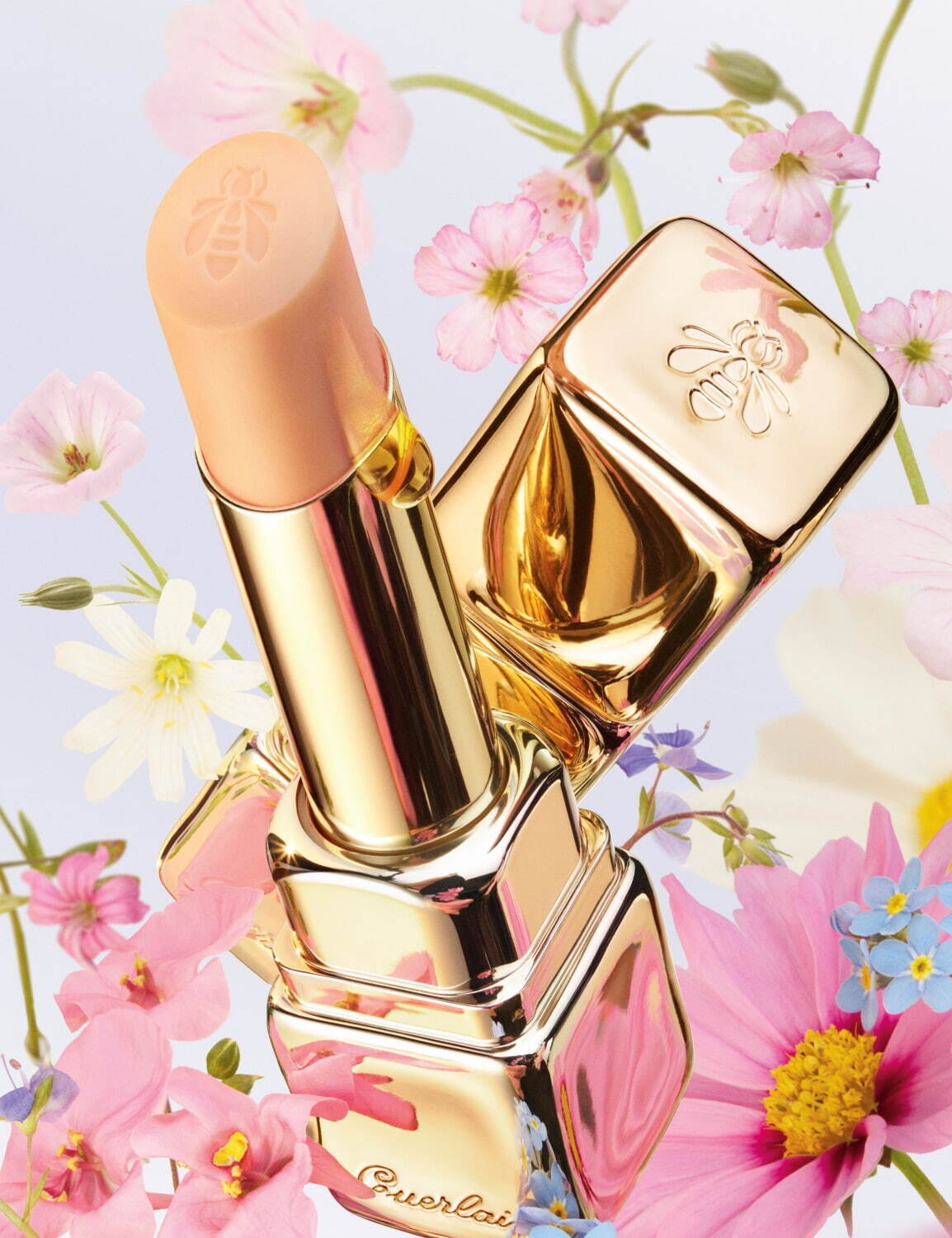 ゲラン2025年春コスメ、人気リップ「キスキス ビー グロウ」に“朝露