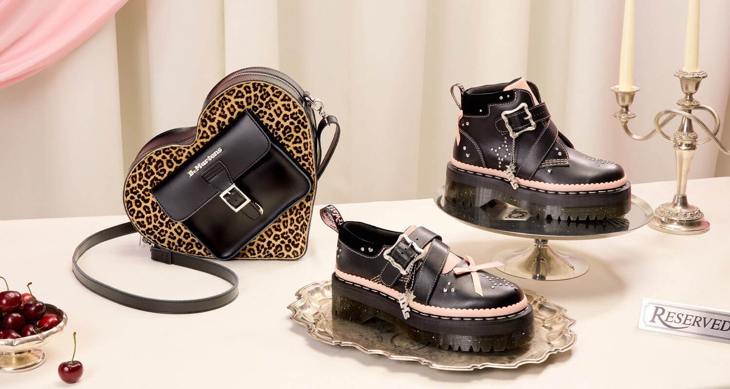 ドクターマーチン25年バレンタイン、“煌めく星×ピンクリボン”の