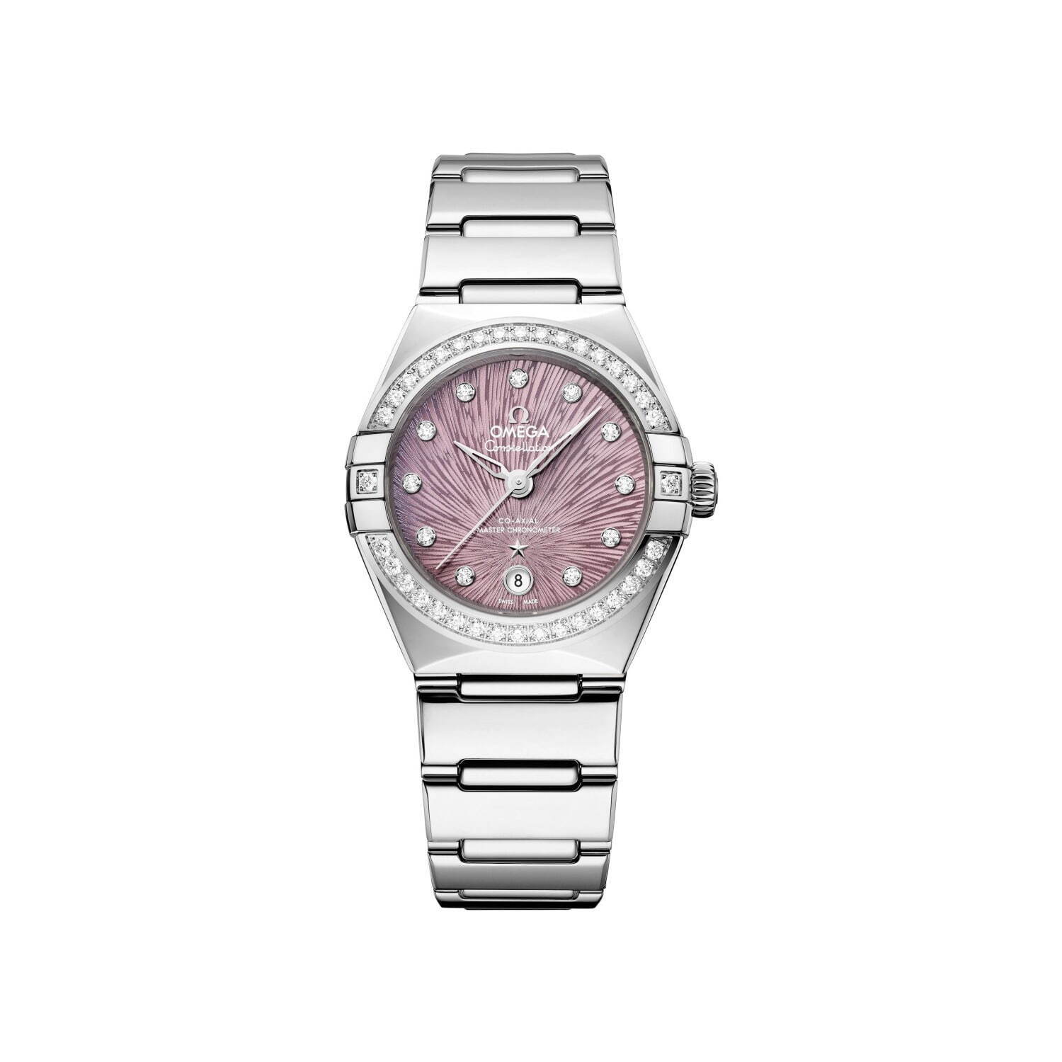 オメガ「コンステレーション」24年ウィメンズ腕時計、ダイヤルに星